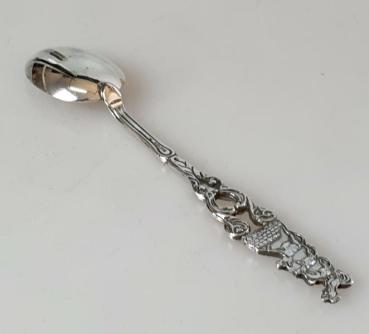 Zuckerlöffel -Bremer Stadtmusikanten- 800er Silber, Länge: 11,5 cm, Gewicht: 12,8g