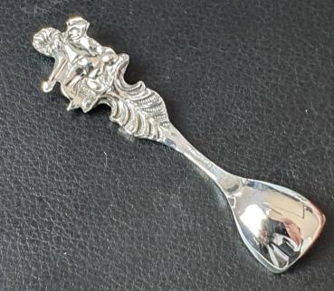 Kleinst Zuckerlöffel -Engelmotiv- 835er Silber, Länge: 5,7 cm, Gewicht: 4,4g