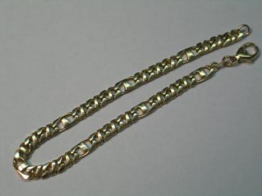 Figaropanzerkettenarmband aus 585er Gelbgold, Länge 21,0 cm, Gewicht: 14,1g