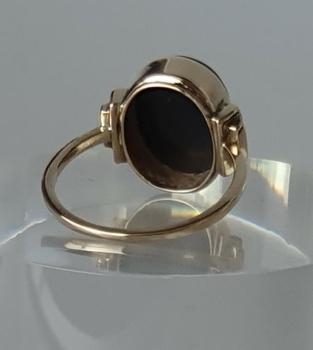 Feiner kleiner Ring mit Frauenkopf Kamee aus 585er Gold, Größe 49, Gewicht: 3,0g