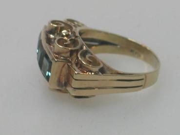 Preview: Antikschmuck Ring aus 585er Gold mit Turmalin Edelsteinen, Größe 49, Gewicht: 5,2g