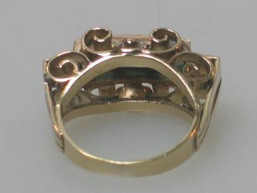 Antikschmuck Ring aus 585er Gold mit Turmalin Edelsteinen, Größe 49, Gewicht: 5,2g