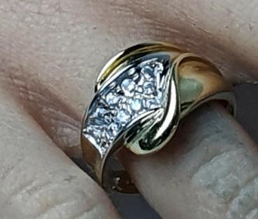 Schmuckstein Gelbgoldring aus 750er Gold, Größe 57, Gewicht: 7,8g