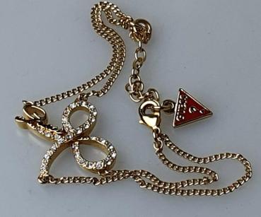 Preview: Hübsches Schmucksteinarmband "Guess", vergoldet, Länge 19,5 cm, Gewicht: 5,0g