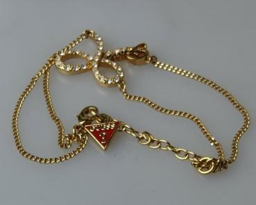 Preview: Hübsches Schmucksteinarmband "Guess", vergoldet, Länge 19,5 cm, Gewicht: 5,0g