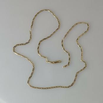 Halskette im Pfauenaugen- Tigeraugen Design, 750er Gelbgold, Länge 60,0 cm, Gewicht: 8,0g