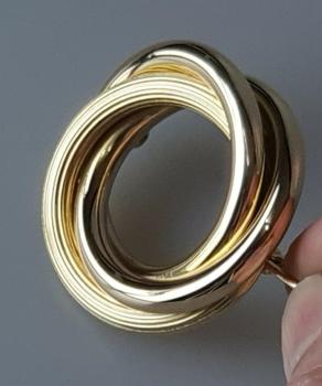 Vintage: 3-Ring Rundbrosche aus 750er Gold, Gewicht: 11,4g