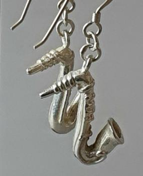 Ohrhänger "Saxophon" aus 925er Sterlingsilber, Gewicht: 5,8g