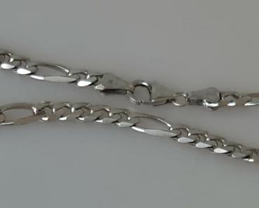 Figaropanzerketten Armband aus 925er Sterlingsilber, Länge 21,5 cm, Gewicht: 10,8g