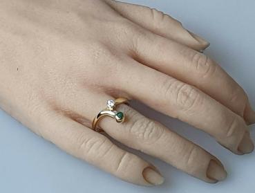 Preview: Schmucksteinring aus 585er Gold, Größe 57, Gewicht: 2,8g
