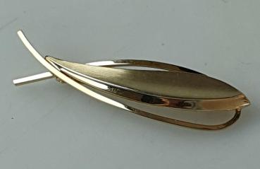 Vintage Brosche in Fischform -teilmattiert- aus 333er Gold, Gewicht: 3,5g