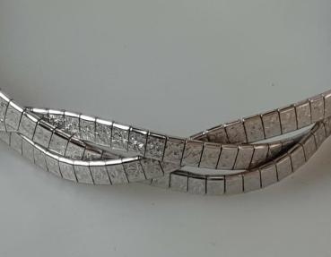 Flechtarmband aus 835er Silber, Länge 19,0 cm, Gewicht: 26,6g