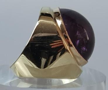 Preview: Vintage: Massiver Amethyst Schmucksteinring, 585er Gold, Größe 56, Gewicht: 18,9g