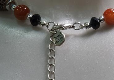 Handmade Halskette mit verschiedenen Schmucksteinen geschliffen und facettiert, Länge 46,0 cm + 6,0 cm Verlängerung