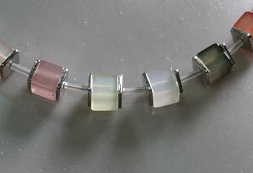 Behave Schmuckstein Halskette farbig, Länge 48,0 cm + 7,0 cm Verlängerung