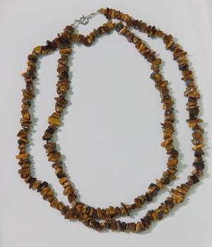 Lange Tigeraugen Schmuckstein Halskette, Länge 92,0 cm