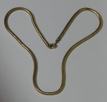 Schlangen Halskette, vergoldet, Länge 44,0 cm