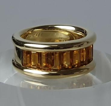 Wempe Citrin Schmucksteinring mit 2,2 ct. aus 750er Gold, Größe 55, Gewicht: 13,6g