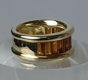 Wempe Citrin Schmucksteinring mit 2,2 ct. aus 750er Gold, Größe 55, Gewicht: 13,6g