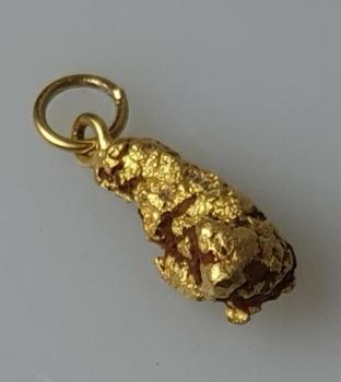 Australien: Natürliches Goldnugget 98% Gold als Kettenanhänger, Gewicht: 7,3g