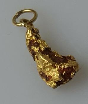 Australien: Natürliches Goldnugget 98% Gold als Kettenanhänger, Gewicht: 7,3g