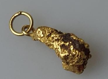 Australien: Natürliches Goldnugget 98% Gold als Kettenanhänger, Gewicht: 7,3g