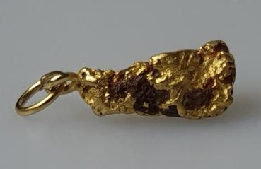 Australien: Natürliches Goldnugget 98% Gold als Kettenanhänger, Gewicht: 7,3g