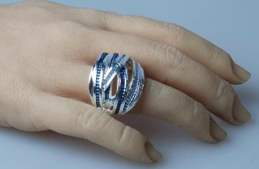 Stylischer Ring mit beweglicher Ringschiene, Größe 61