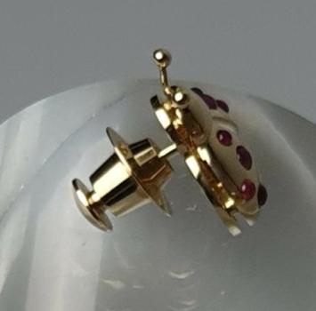 Vintage Chopard "Happy Diamond" -Ladybug- Marienkäfer Rubine Diamant Pin Krawattennadel