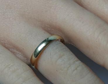 Bandring / Ehering aus 585er Gelbgold, Größe 52, Gewicht: 1,8g