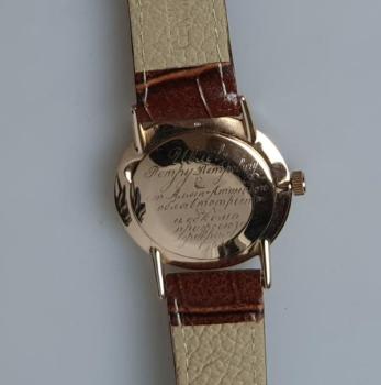 Vintage Herrenarmbanduhr CCCP 583er Rotgold mit Lederband, Gewicht ca. 30,2g