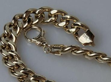 Panzerketten Armband aus 585er Gold, Länge 20,5 cm, Gewicht: 12,4g