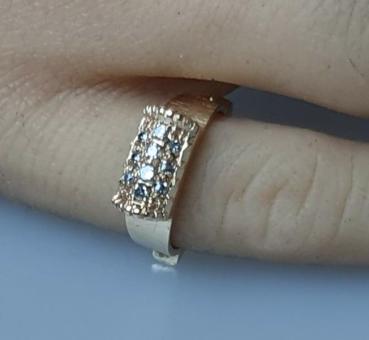 Preview: Christ Diamantring mit 10 Diamanten, 0.15 ct., 585er Gold, Größe 43, Gewicht: 3,6g