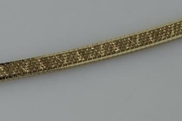 Flechtarmband mit diamantierten Seitenrändern, 333er Gold, Länge 19,0 cm, Gewicht: 13,4g