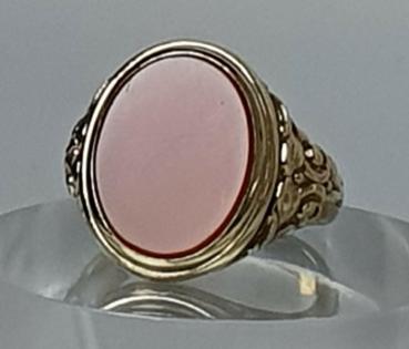 RIng mit Karneol Schmucksteinplatte aus 333er Gold, Größe 59, Gewicht: 6,2g