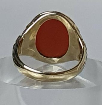 Preview: RIng mit Karneol Schmucksteinplatte aus 333er Gold, Größe 59, Gewicht: 6,2g