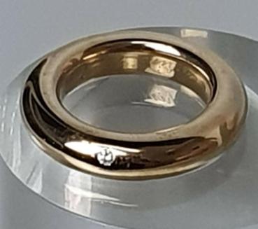 Preview: Niessing Bandring mit Diamant aus 750er Gold, Größe 52, Gewicht: 18,8g
