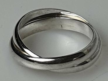 Preview: 2er Bandring verbunden aus 925er Sterlingsilber, Größe 73, Gewicht: 8,9g