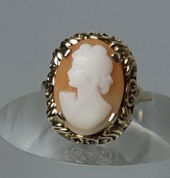 Kameé Ring aus 333er Gold, Größe 61, Gewicht: 3,9g