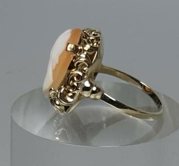 Preview: Kameé Ring aus 333er Gold, Größe 61, Gewicht: 3,9g