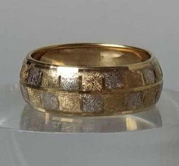 Bicolor Bandring aus 375er Gold, Größe 62, Gewicht: 1,4g