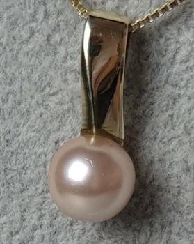 Perlen Kettenanhänger, 333er Gold, Gewicht: 2,7g