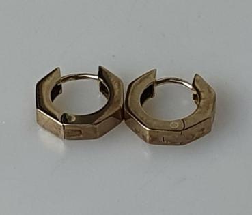 Hexagon Ohrringe aus 333er Gold, Gewicht: 3,1g