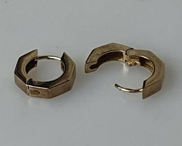Hexagon Ohrringe aus 333er Gold, Gewicht: 3,1g