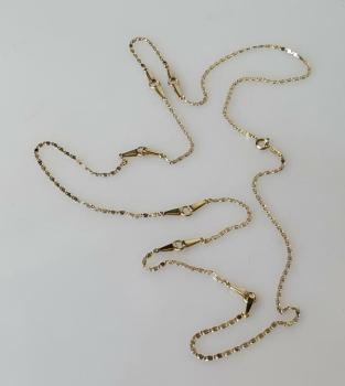 Lange Mäander Halskette mit Zwischenelementen aus 333er Gold, Länge 80,0 cm, Gewicht: 7,3g