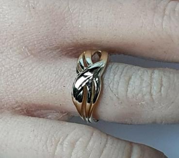 Goldring -Symbiose- aus 585er Gold, Größe 55, Gewicht: 2,3g