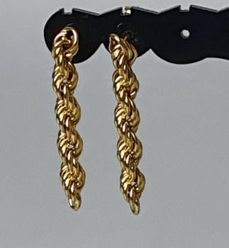 Ohrstecker Kordelkettendesign aus 585er Gold, Gewicht: 2,7g