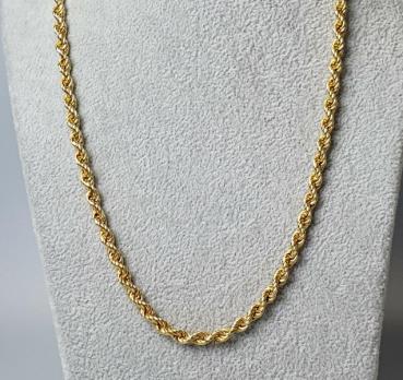 Kordelhalskette aus 585er Gold, Länge 50,0 cm Gewicht: 12,4g