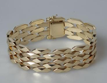 Preview: Vintage Gliederkettenarmband aus 585er Gold, Länge 19,0 cm, Gewicht: 34,7g