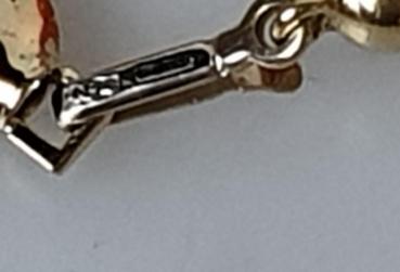 Preview: Herz Korallenkettencollier mit Goldapplikationen aus 750er Gold, Länge 44,0 cm, Gewicht: 21,3g